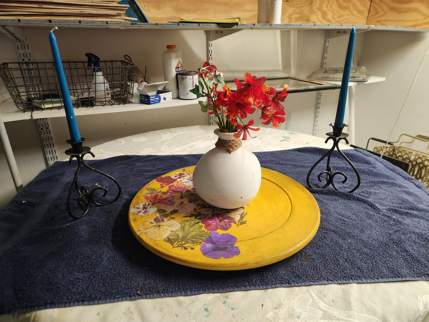 Lazy Susan with Flowers