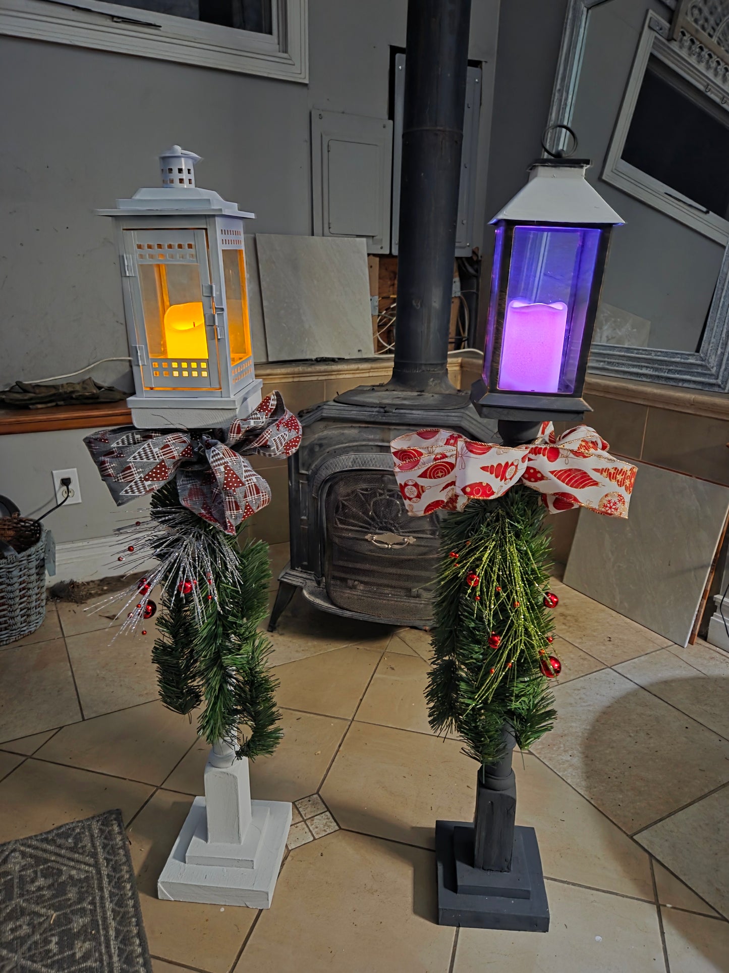 Custom Made Lamp Posts, Upcycled from Vintage table legs