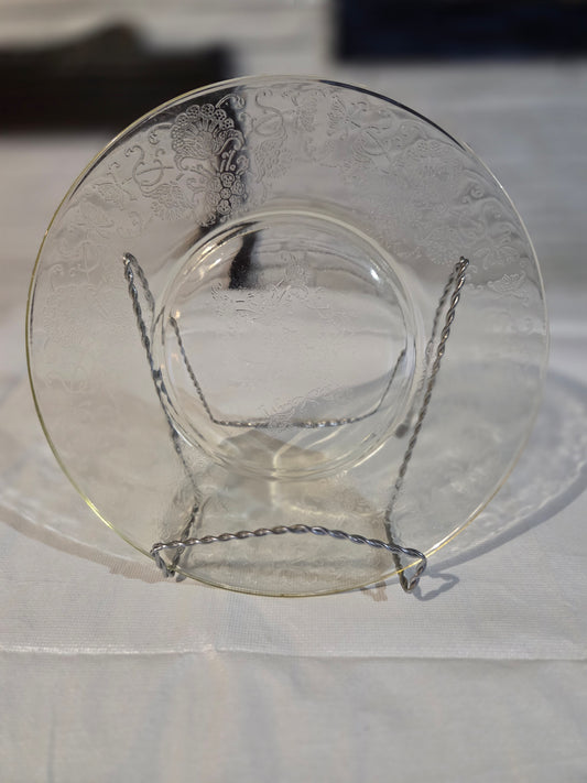 1930s Hazel Atlas Yellow FLORENTINE No 2 Poppy Depression Glass 10 inch dinner plate