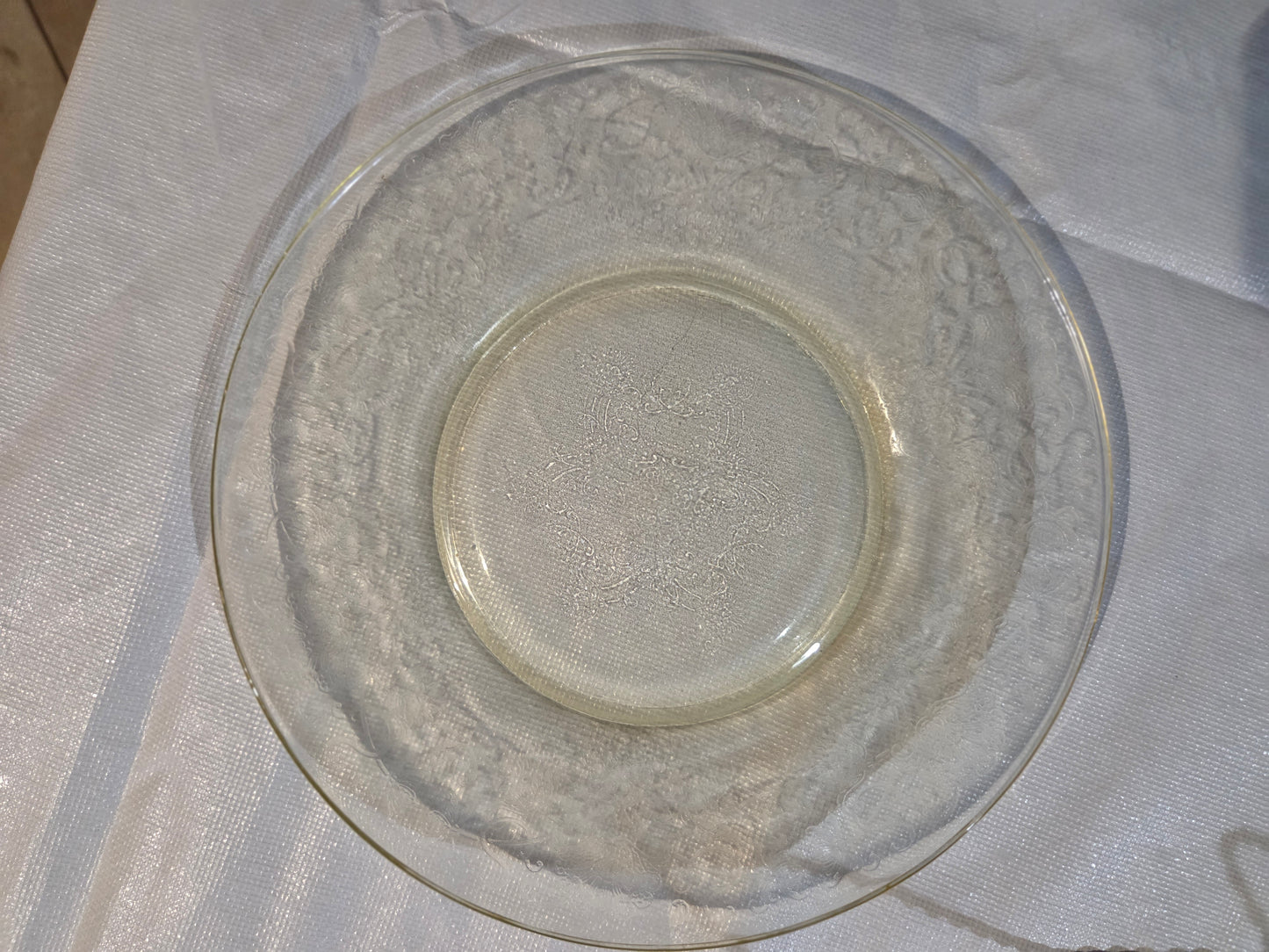 1930s Hazel Atlas Yellow FLORENTINE No 2 Poppy Depression Glass 10 inch dinner plate