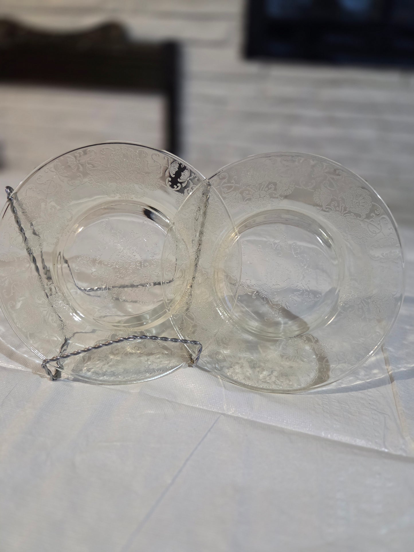 1930s Hazel Atlas Yellow FLORENTINE No 2 Poppy Depression Glass 8 inch salad plate