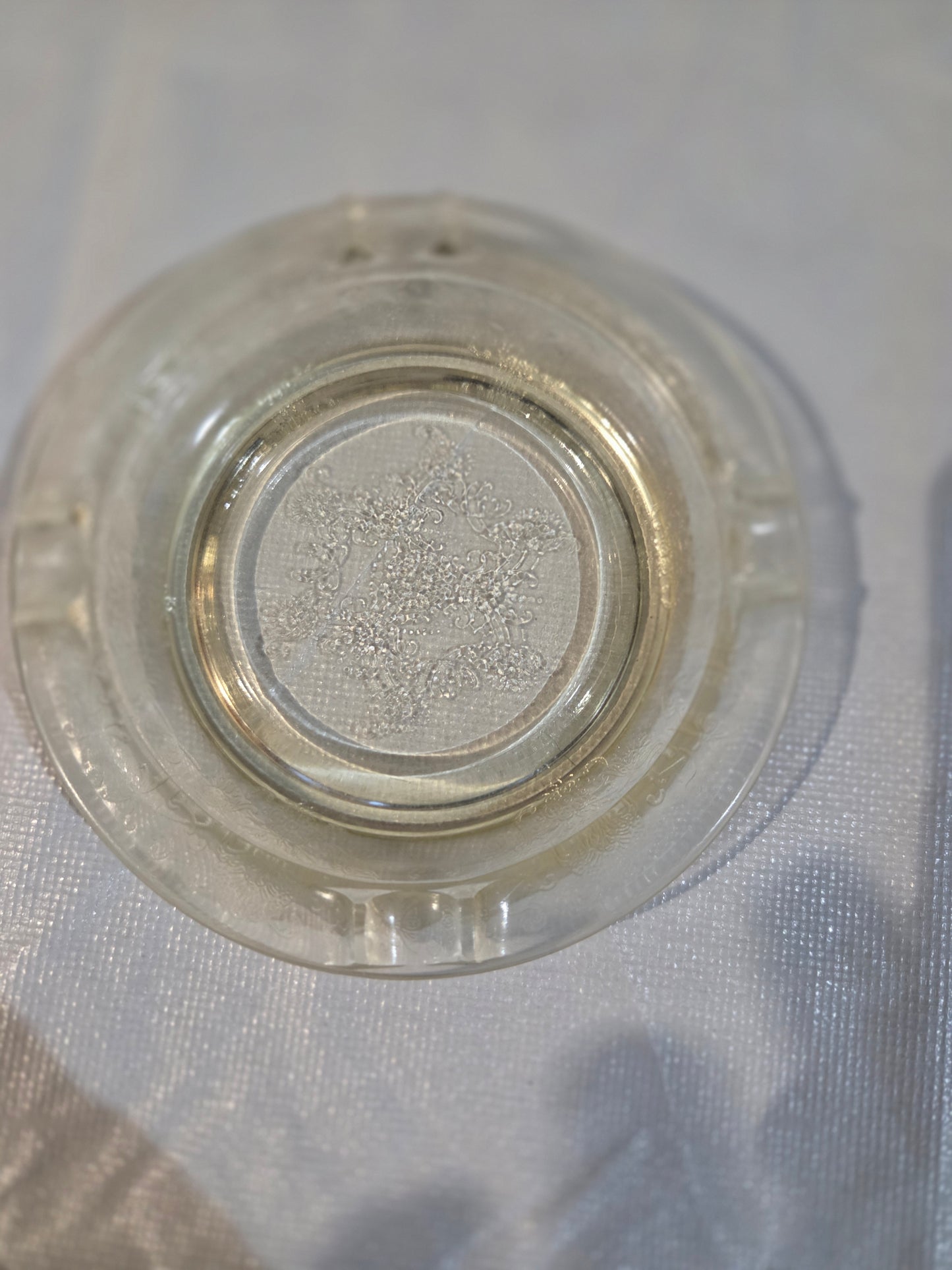1930s Hazel Atlas Yellow FLORENTINE No 2 Poppy Depression Glass Rare  5.5 inch Ashtray