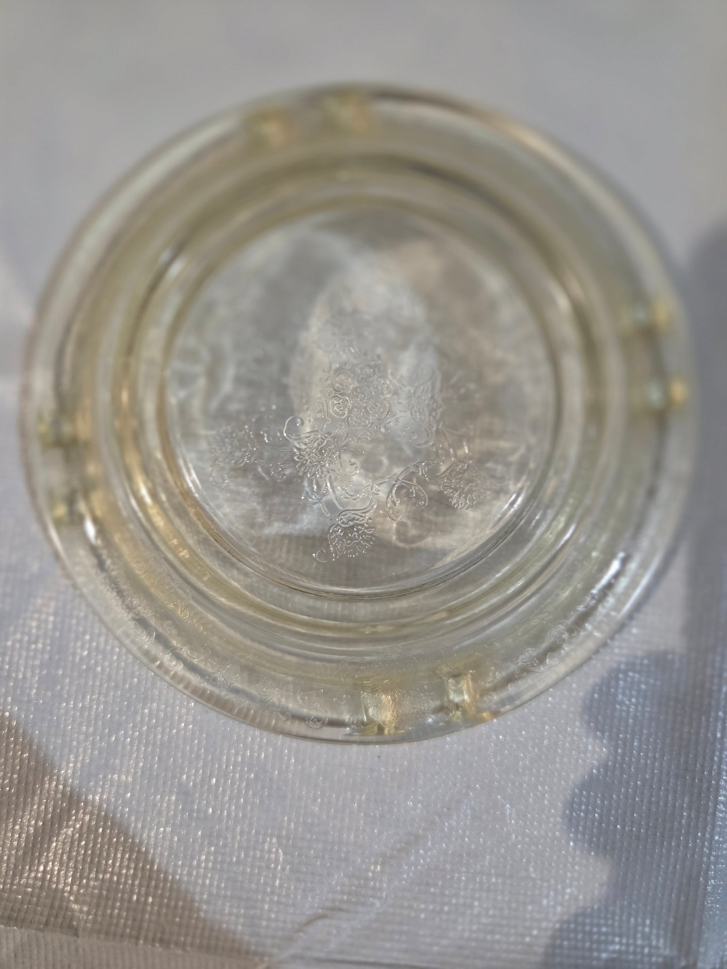 1930s Hazel Atlas Yellow FLORENTINE No 2 Poppy Depression Glass Rare  5.5 inch Ashtray