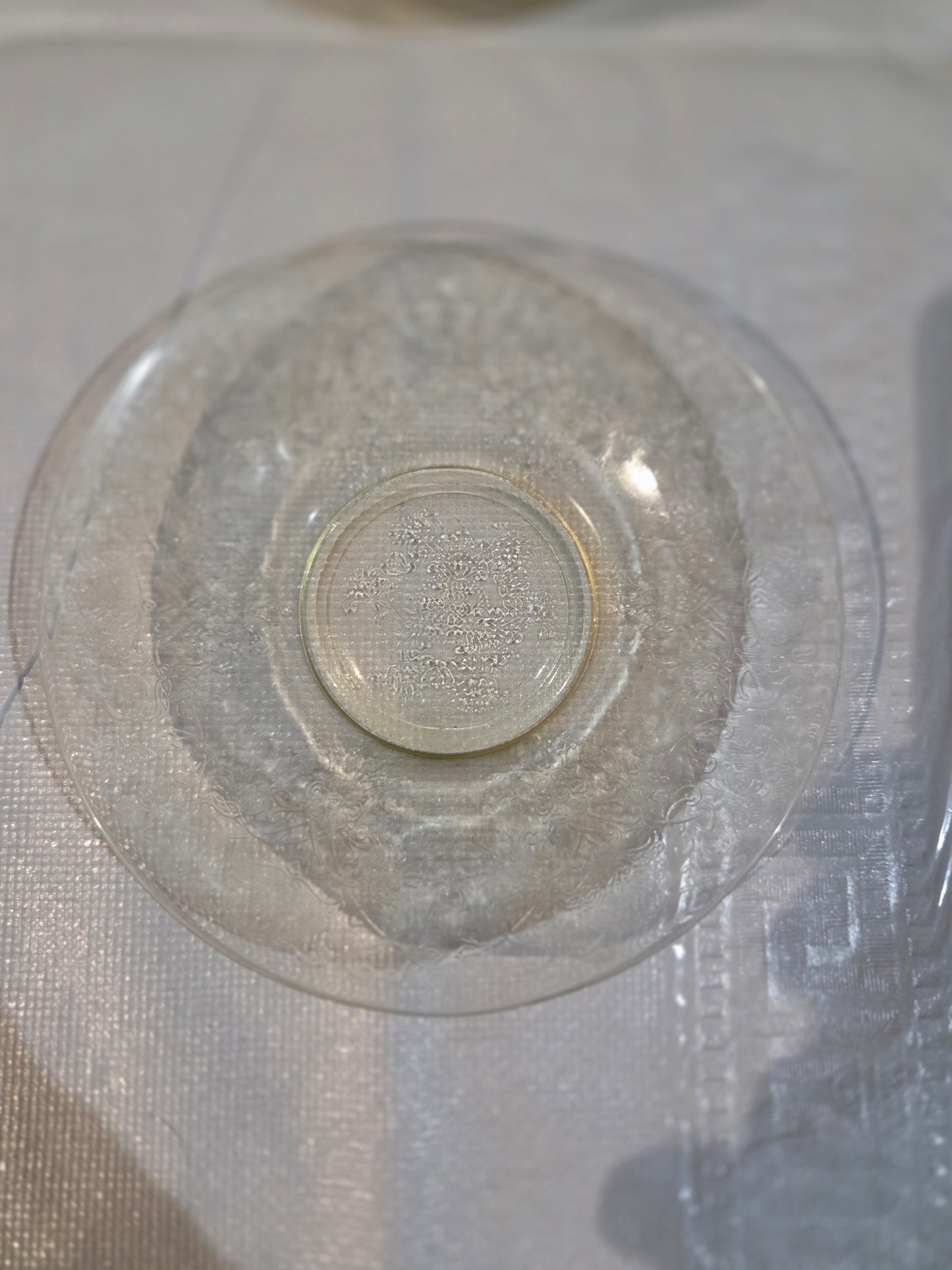 1930s Hazel Atlas Yellow FLORENTINE No 2 Poppy Depression Glass 5.5 inch saucer