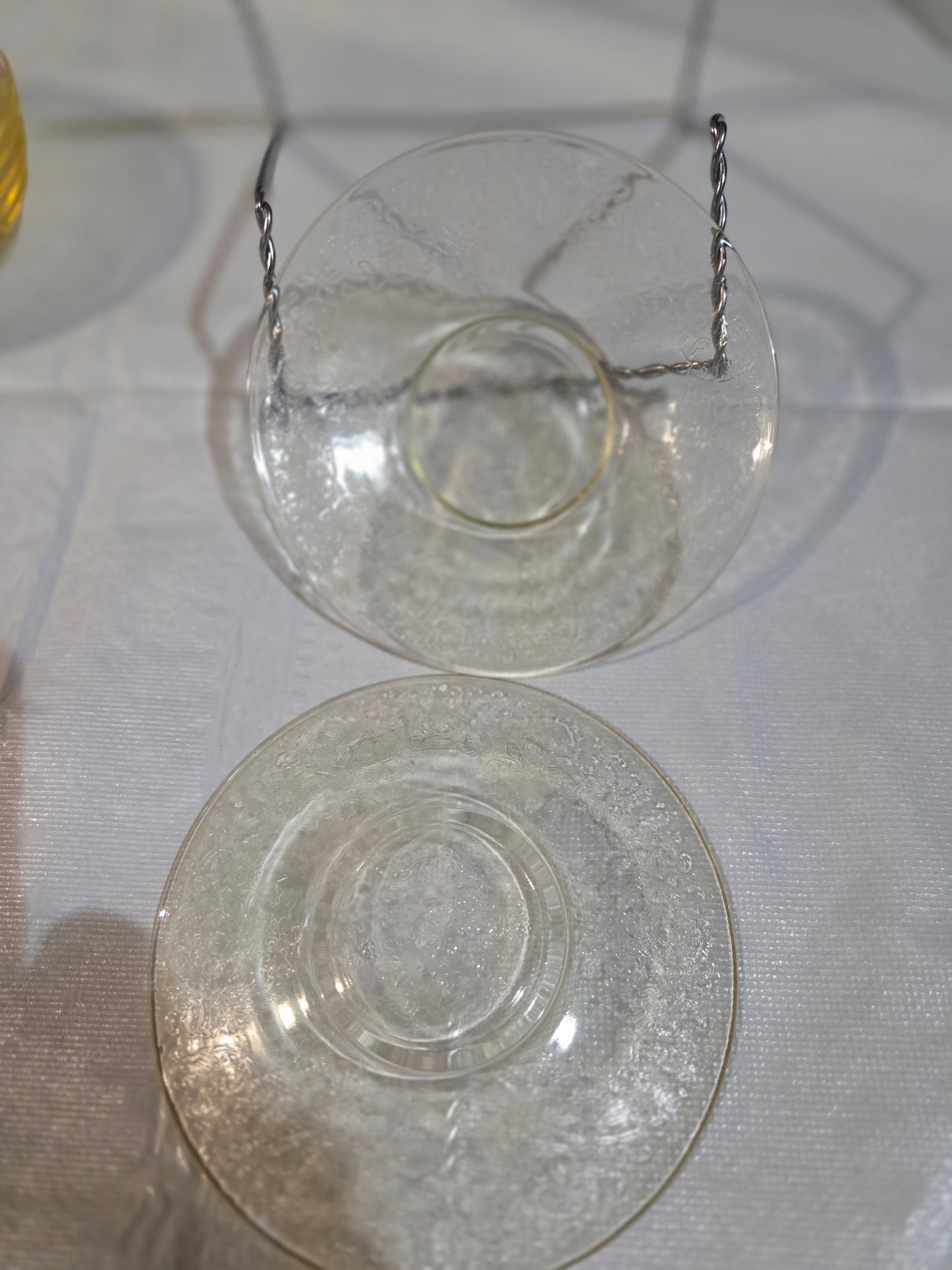 1930s Hazel Atlas Yellow FLORENTINE No 2 Poppy Depression Glass 5.5 inch saucer